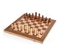 ARUNASO Madera ajedrez Juego de ajedrez de Madera con Tablero Plegable, clásico Juego de ajedrez magnético for Adultos, Amantes del ajedrezs y Principiantes. niños(34cm)