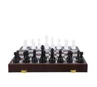 Arunaso Madera ajedrez Juego de ajedrez magnético 2 en 1: ajedrezs y Damas. Juego de Lujo con Tablero Plegable for el Entretenimiento en casa. niños