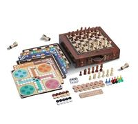 ARUNASO Madera ajedrez Juego de Mesa clásico de Madera 12 en 1, ajedrez, Damas, Backgammon y más. Colección multijuegos Premium. niños