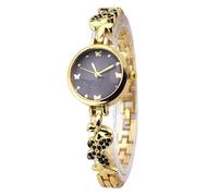 ARUNASO Reloj Elegante Reloj de Pulsera de Mariposa for Mujer en Tono Dorado. Reloj de Pulsera de Lujo con Diamantes for Mujer. Un Gran Regalo Inteligente(Noir)