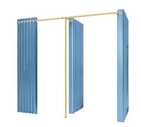 ARUNASO vestuarios Probador Doble Compatible with Tiendas de Ropa, boutiques, vestuarios, Divisor con 3 Cortinas de sombreado, vestidor Compatible with Tiendas de Ropa probadores(BLU)
