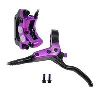 ARUPMN Freno de Disco hidráulico de 4 pistones MTB, Pastillas de Freno de 850mm y 1700mm, Abrazadera Delantera y Trasera para Bicicleta de montaña(Purple LF)