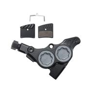 ARUPMN Pinza de Freno de Disco hidráulico Montaje Plano, 4 pistones para Bicicleta de Carretera, Kit de Barra Plana para Bicicleta de montaña(4 Piston Black)