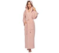 Arus Albornoz con capucha para mujer, Longitud normal, 100% tela de rizo de algodón, Rojo viejo, S-M