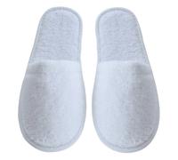 Arus Women's Turkish Organic Terry Cotton Cloth Slippers One Size Fits Most Pantuflas de SPA de Tela de Rizo Turco para Mujer, Talla única, Color Blanco con Suela Negra, Algodón