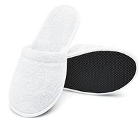 Arus Zapatillas Baño - 1 Par de Mules Unisex en Rizo de Algodón 100% - Antideslizantes, Ligeras, Transpirables - para Spa, Hotel, Ducha, Piscina, Viaje - blanco, 43-46, WH-2