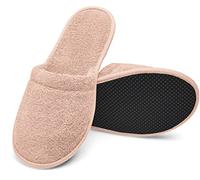 Arus Zapatillas Baño - 1 Par de Mules Unisex en Rizo de Algodón 100% - Antideslizantes, Ligeras, Transpirables - para Spa, Hotel, Ducha, Piscina, Viaje - Rosa viejo, 38-42, PP-1