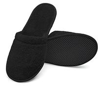 Arus Zapatillas Baño - 1 Par de Mules Unisex en Rizo de Algodón 100% - negro, 38-42, BL-1