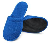 Arus Zapatillas Baño - 2 Par de Mules Unisex en Rizo de Algodón 100% - azul real, 43-46, RO-22