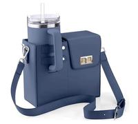 ARVALOLET Bolsa de almacenamiento para botella de agua al aire libre de piel sintética portátil con correa ajustable para botella de agua, azul, 170.00x60.00x120.00mm/6.69x2.36x4.72inch