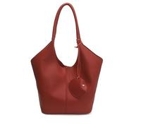 ARVALOLET Bolso de hombro de cuero PU con todo partido de gran capacidad elegante bolso de compras Lychee patrón casual bolsa de hombro con embrague a juego, rojo
