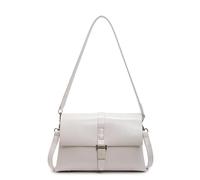 ARVALOLET Las mujeres de moda Satchel Bag pu cuero todo partido bolso de hombro Color sólido elegante crossbody bolso mujeres, Blanco, 170.00x60.00x120.00mm/6.69x2.36x4.72inch