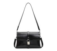 ARVALOLET Las mujeres de moda Satchel Bag pu cuero todo partido bolso de hombro Color sólido elegante crossbody bolso mujeres, Negro , 170.00x60.00x120.00mm/6.69x2.36x4.72inch