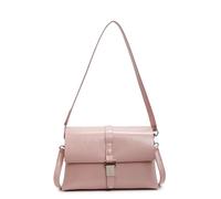 ARVALOLET Las mujeres de moda Satchel Bag pu cuero todo partido bolso de hombro Color sólido elegante crossbody bolso mujeres, Rosa., 170.00x60.00x120.00mm/6.69x2.36x4.72inch