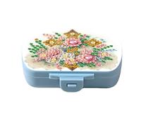 ARVALOLET Pastillero 5D DIY Pintura Diamante con Patrón de Puntos Almacenamiento Portátil para Medicamentos y Proyectos de Artesanía