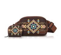 ARVALOLET Riñonera bohemia con bolso pequeño, riñonera con correa ajustable, riñonera de moda para mujeres para viajes de festivales y conciertos, marrón, Casual/Vintage