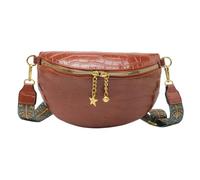ARVALOLET Riñonera clásica para mujer, bolso cruzado casual, bolso bandolera, riñonera versátil con estructura de piedra, cremallera, riñonera, bolsa de citas diarias, marrón, Bolso cruzado
