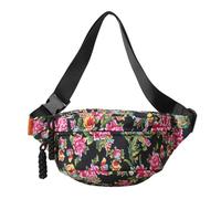 ARVALOLET Soft Crescent Fanny Pack Ligero Vintage Bolsa de Cintura Versátil Mujer Bolsa Al Aire Libre Mujeres Bolso de Hombro Flores, Negro , 320.00*170.00*100.00mm/12.6*6.69*3.94inch, Moda