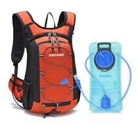 Arvano Mochila de Ciclismo MTB, 15L Ligera Mochila Bicicleta Montaña Mochila Bici para Hombre Mujer, Pequeño Mochila Deporte para Esqui, Senderismo, Moto Enduro (Naranja, Talla única)