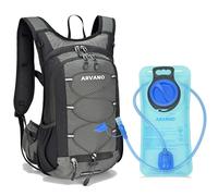 Arvano Mochila de Ciclismo MTB, 15L Ligera Mochila Bicicleta Montaña Mochila Bici para Hombre Mujer, Pequeño Mochila Deporte para Esqui, Senderismo, Moto Enduro (Gris-Verde, Talla única)