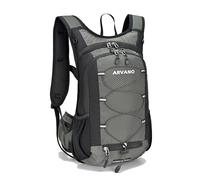 Arvano Mochila de Ciclismo MTB, 15L Ligera Mochila Bicicleta Montaña para Hombre Mujer Bici, Esqui, Correr, Senderismo, Moto Enduro, Trail Running (Gris-Verde)