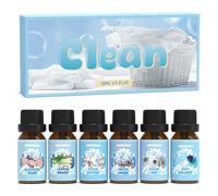 ARVIDSSON - Juego de aceites esenciales limpios, aceite aromático prémium para el hogar limpio, fabricación de jabón, algodón limpio, lino fresco, aire limpio, polvo suave, jabón de flores, citronela