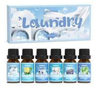 ARVIDSSON Laundry Collection - Juego de aceites esenciales naturales y limpios para difusor, uso con bolas de secadora de lana, lino fresco, limpieza cítrica, día de lavandería, felicidad de