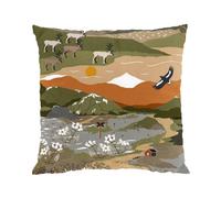 Arvidssons Textil Funda de cojín Fjällvandring 47x47 cm verde-óxido