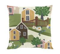 Arvidssons Textil Funda de cojín Katthult 47x47 cm Verde-Rosa