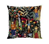 Arvidssons Textil Funda de cojín maderadgård 47x47 cm negro-multi