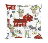 Arvidssons Textil Funda de cojín Strövtåg 47x47 cm rojo
