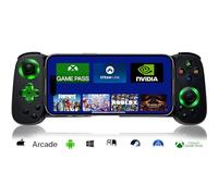 arVin Controlador de juegos móvil para iPhone Android con soporte de funda de teléfono y luz verde, gamepad inalámbrico para iPhone/iPad/Samsung/Tablet/Switch/PS4/PC, Play Xbox Cloud Gaming/PS Remote