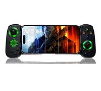 arVin Controlador de juegos móvil para iPhone Android con soporte de funda de teléfono y luz verde, gamepad inalámbrico para iPhone/iPad/Samsung/Tablet/Switch/PS4/PC, Play Xbox Cloud Gaming/PS Remote