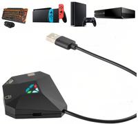 arVin Conversor de teclado y ratón para N-Switch, adaptador de teclado y ratón con cable para PS4/PS3/Xbox360/Xbox One, compatible con 1 tipo C y 3 micro USB