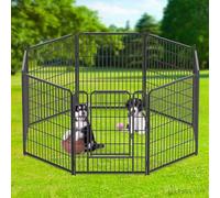 arvioo Caño para cachorros, ofrece a los cachorros un gran y seguro paraíso de juego, parque para cachorros con puerta y cierre, moldeable, conexiones de varilla, de metal con recubrimiento de polvo,