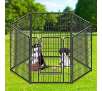 arvioo Caño para cachorros, ofrece a los cachorros un gran y seguro paraíso de juego, parque para cachorros con puerta y cierre, moldeable, conexiones de varilla, de metal con recubrimiento de polvo,