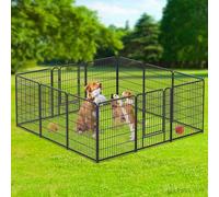 arvioo Caño para cachorros, ofrece a los cachorros un gran y seguro paraíso de juego, parque para cachorros con puerta y cierre, moldeable, conexiones de varilla, de metal con recubrimiento de polvo,