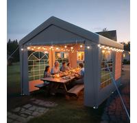 arvioo Carpa para fiestas, haz de tu jardín una zona de fiesta, cenador 3 x 4, resistente al agua, estable, resistente al invierno, resistente a los rayos UV, con 2 paredes laterales y 2 piezas a dos