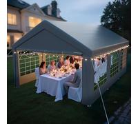 Arvioo Cenador de 4 x 6, convierte tu jardín en una zona de fiesta, carpa resistente a UV y agua, carpa de acero galvanizado