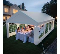 arvioo Pabellón 4x8, Convierte tu jardín en una zona de fiesta, Carpa de fiesta con 2 paredes laterales y 2 partes de hastial, Resistente a los rayos UV y resistente al agua, Carpa para eventos de