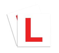 ARVO Paquete de 2 Placas magnéticas en L para Autos, Placas de Aprendizaje Fuertes y Gruesas, sin derretirse, sin soplar, fáciles de Mover sin rayar la Pintura, 178 mm x 178 mm, letreros legales para