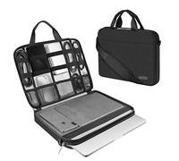 ARVOK Funda para portátil de Estuche para Accesorios con Correa y asa, maletín para Ordenador portátil Maletín para Acer/ASUS/DELL/Lenovo/HP (15.6-Pulgadas, Negro)