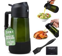 ARVOMA 2 en 1 Pulverizador de Aceite - Aceitera Spray Antigoteo de Vidrio; Aceitera spray pulverizador- Dispensador de Aceite para Freidora de Aire, Ensaladas y Cocina Saludable (Verde y Negro)