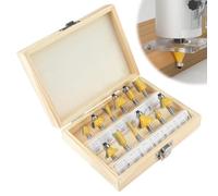 Arvoni 12 Piezas Fresas para Madera, Juego de Fresa Madera con Vástago de 6 mm, Brocas de Carburo de Tungsteno para Fresadora, Brocas para Esquinas y Ranuras Profesional para Carpintería