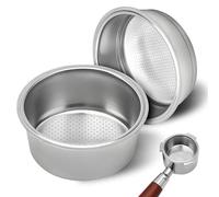 Arvoni 2 Piezas 51mm Filtro Cafe, Filtro de Café de Acero Inoxidable 1 y 2 Tazas, Filtro Cafetera Presurizado de Doble Capa, Compatible con Cafeteras Cecotec Ufesa Breville