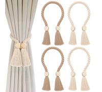 Arvoni 4 Piezas Alzapaños Cortinas Magnéticos, Sujeta Cortinas Magnético, Abrazaderas para Cortinas de Madera, No Requiere Taladrar, para el Hogar, el Dormitorio y la Oficina