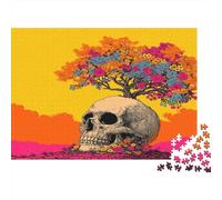 Árvore de Caveira E Flor Rompecabezas Rompecabezas Juego De Habilidad para Toda La Familia 1000pcs (75x50cm)