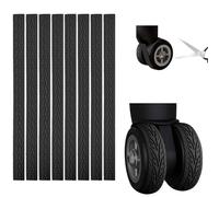 ARVORUM Fundas de silicona para ruedas de equipaje (8 piezas) - Fundas protectoras para ruedas, reducción de ruido, protectores de absorción de golpes | Corte a medida para ruedas giratorias de maleta