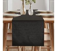 ARVOV Camino de Mesa Moderno y Resistente al Agua para Decoración Mesa Comedor, Caqui, Camino de Mesa Resistente al Agua, Camino de Mesa con Aspecto de Lino (Negro, 40 x 240 cm)