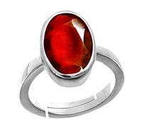 Arwacraft 11.25 Ratti Natural Lab Certified Hesonita/Granate/Gomed Astrológica Gomed Piedra preciosa suelta de plata ajustable tamaños entre 15 y 28 para hombres y mujeres S-B08W3FKYMRNAMZ